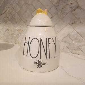 Rae Dunn White Honey Jar with Yellow Lid